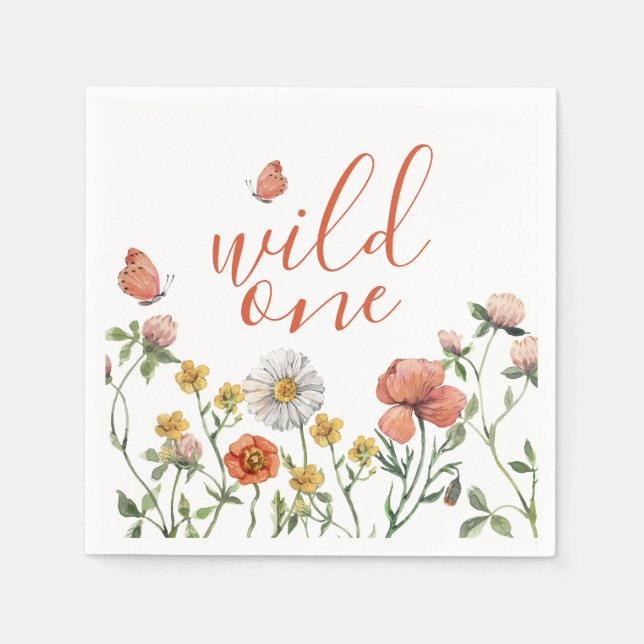 Servilleta De Papel Fiesta de cumpleaños de Wildflower (Anverso)