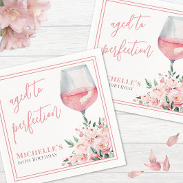 Servilleta De Papel Fiesta de cumpleaños de Wine Floral