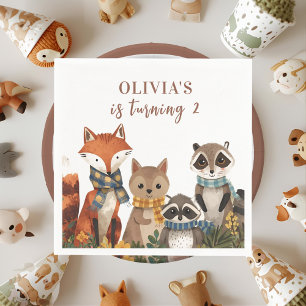 Servilleta De Papel Fiesta de cumpleaños de Woodland Animals