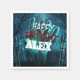 Servilleta De Papel Fiesta de Cumpleaños de Zombie Feliz