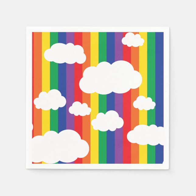 Servilleta De Papel Fiesta de Cumpleaños del Arcoiris (Anverso)
