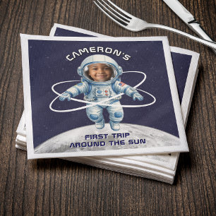 Servilleta De Papel Fiesta de Cumpleaños del Astronauta 1er Viaje Alre