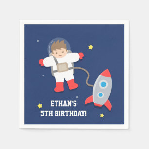 Servilleta De Papel Fiesta de cumpleaños del astronauta del espacio