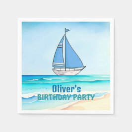 Servilleta De Papel Fiesta de cumpleaños del barco de vela