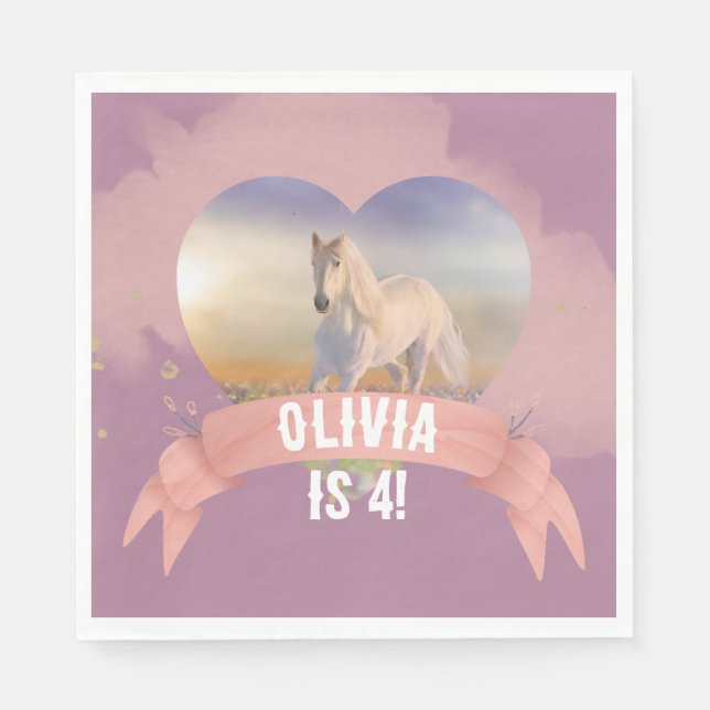 Servilleta De Papel Fiesta de cumpleaños del caballo (Anverso)