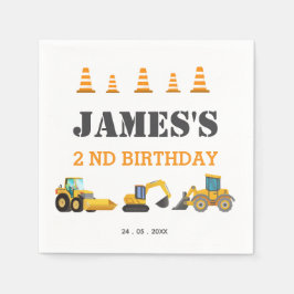 Servilleta De Papel Fiesta de cumpleaños del camión de construcción