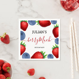 Servilleta De Papel Fiesta de cumpleaños del Chica de fresa y arándano