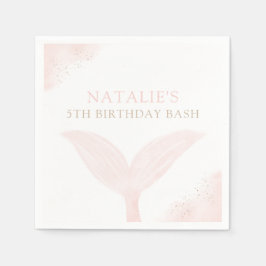 Servilleta De Papel Fiesta de cumpleaños del Chica de Sirenas Rosadas