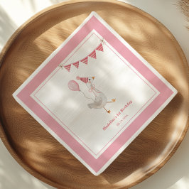 Servilleta De Papel Fiesta de cumpleaños del Chica rosa de Silly Goose