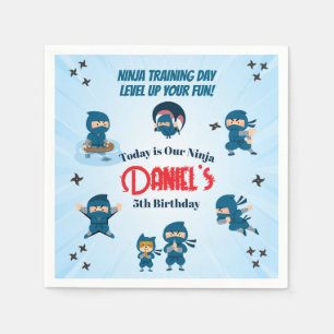 Servilleta De Papel Fiesta de cumpleaños del escuadrón de ninjas azule