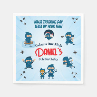 Servilleta De Papel Fiesta de cumpleaños del escuadrón de ninjas azule