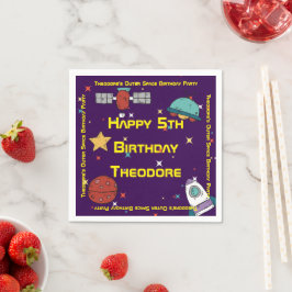 Servilleta De Papel Fiesta de cumpleaños del espacio ultraterrestre