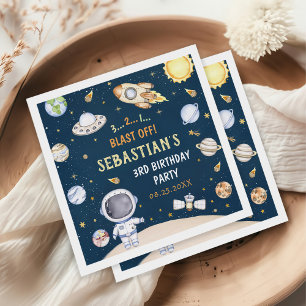 Servilleta De Papel Fiesta de cumpleaños del espacio ultraterrestre de