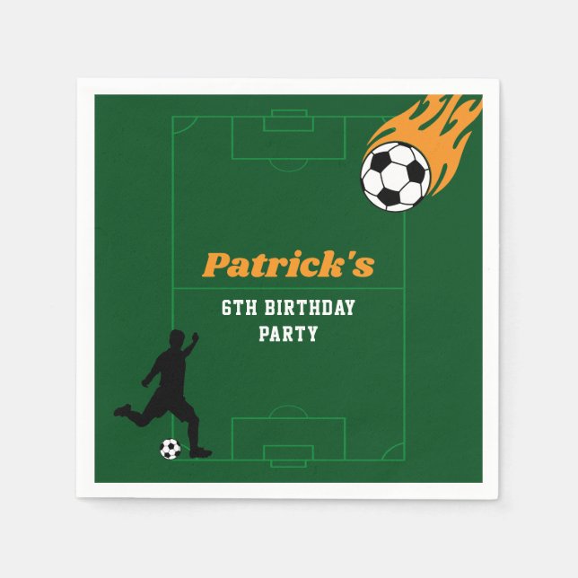 Servilleta De Papel Fiesta de cumpleaños del fútbol infantil (Anverso)