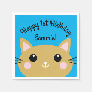 Servilleta De Papel Fiesta de cumpleaños del gato
