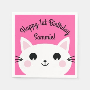 Servilleta De Papel Fiesta de cumpleaños del gato