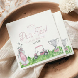 Servilleta De Papel Fiesta de Cumpleaños del Golf Par-Tee Pink