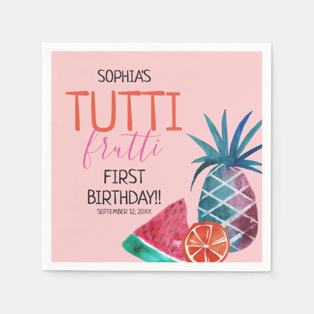 Servilleta De Papel Fiesta de cumpleaños del niño Tutti Frutti (Anverso)