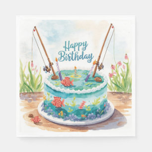 Servilleta De Papel Fiesta de cumpleaños del pastel de pescado para lo