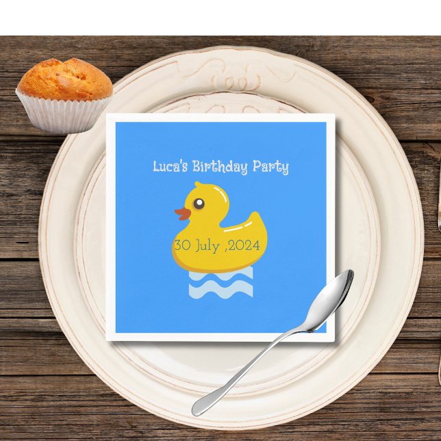 Servilleta De Papel fiesta de cumpleaños del pato de caucho amarillo (Subido por el creador)