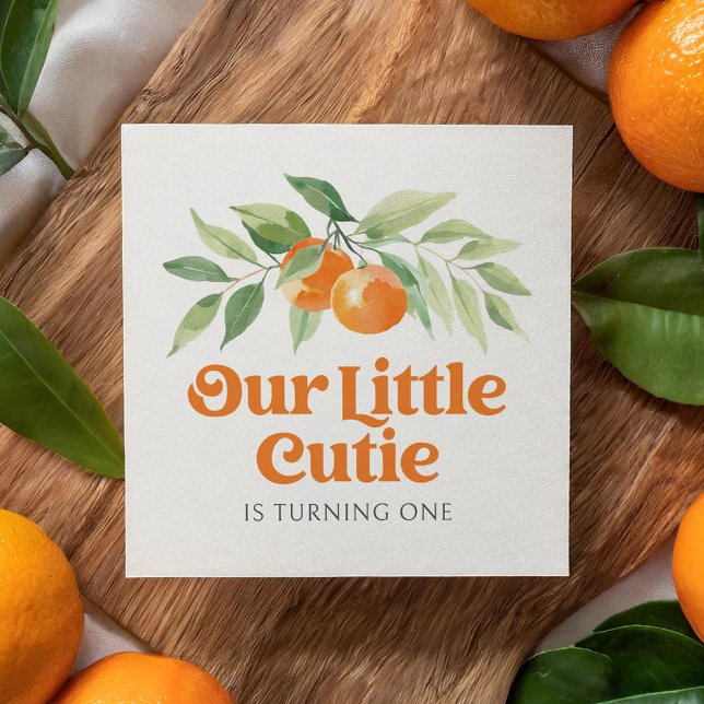 Servilleta De Papel Fiesta de cumpleaños del pequeño Naranja Cutie Cit (Subido por el creador)