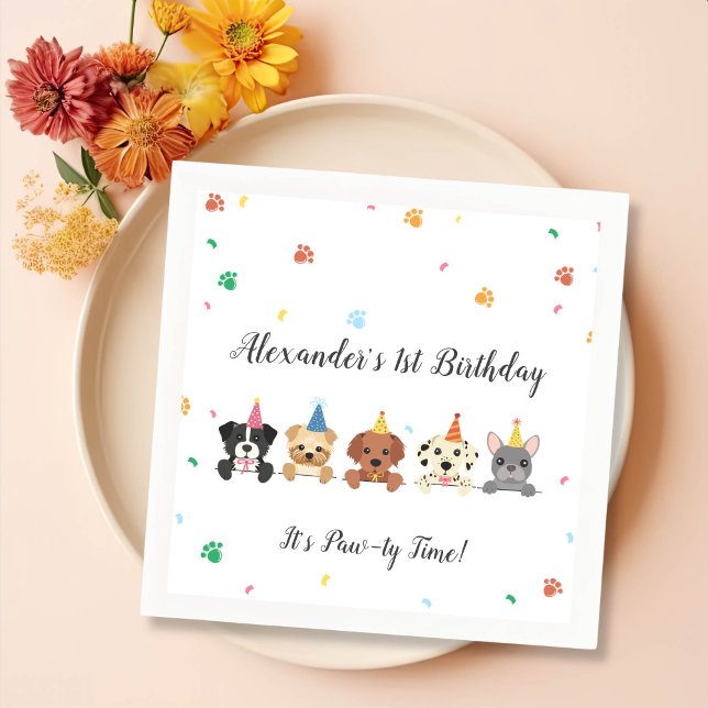 Servilleta De Papel Fiesta de cumpleaños del perro del cachorro (Subido por el creador)