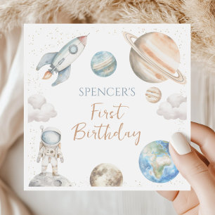 Servilleta De Papel Fiesta de cumpleaños del planeta del primer aniver