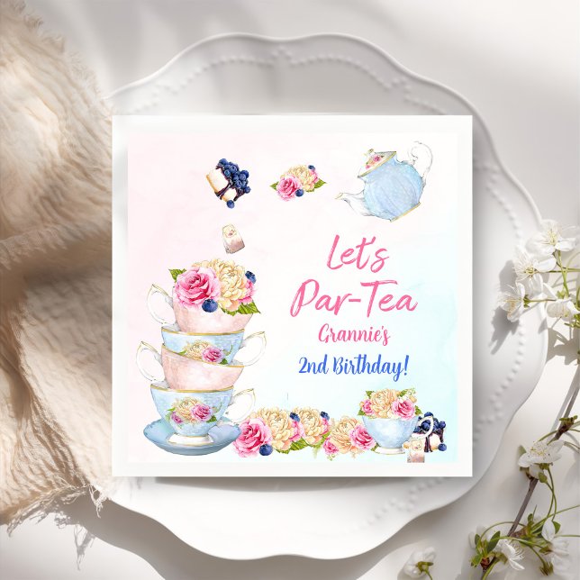 Servilleta De Papel Fiesta de cumpleaños del té Flor rosa Chica de per (Subido por el creador)