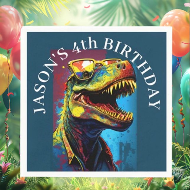 Servilleta De Papel Fiesta de cumpleaños del tema de los dinosaurios ( Bring the fun to life and create lasting memories. Get your party supplies now!)