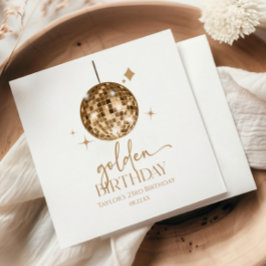 Servilleta De Papel Fiesta de cumpleaños dorado de la discoteca Gold