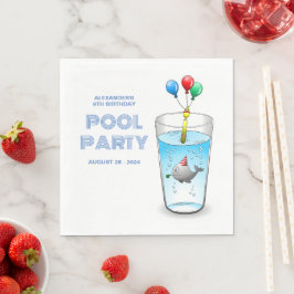 Servilleta De Papel Fiesta de Cumpleaños en la Piscina