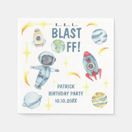 Servilleta De Papel Fiesta de cumpleaños espacial de astronauta