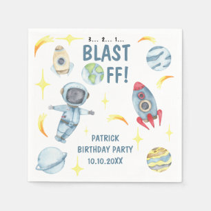 Servilleta De Papel Fiesta de cumpleaños espacial de astronauta