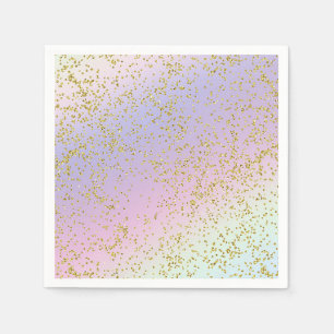 Servilleta De Papel Fiesta de Cumpleaños Fantasía Glitter Dorado Paste