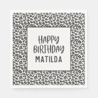 fiesta de cumpleaños feliz de leopardo print