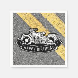 Servilleta De Papel Fiesta de cumpleaños feliz en motociclismo