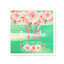 Fiesta de cumpleaños floraciones de color rosa de 