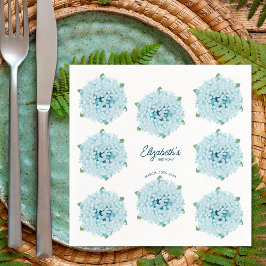 Servilleta De Papel Fiesta de Cumpleaños Floral con Hortensias Azules 