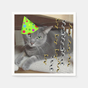 Servilleta De Papel Fiesta de cumpleaños Gato azul ruso