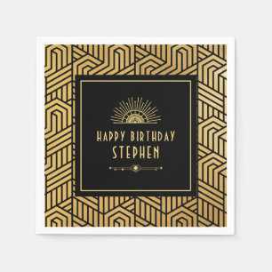 Servilleta De Papel Fiesta de Cumpleaños Gatsby Art Deco Años 20 Rugie
