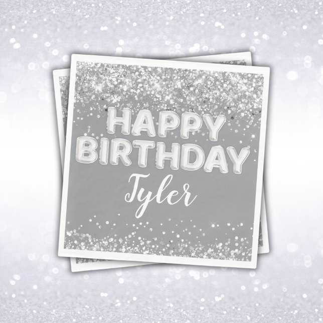 Servilleta De Papel Fiesta de cumpleaños Gray Silver (Subido por el creador)