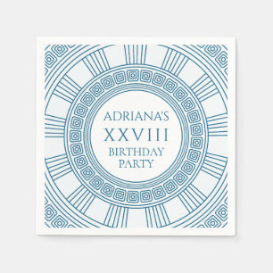 Servilleta De Papel Fiesta de cumpleaños griega con patrón azul