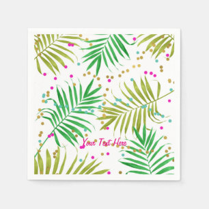 Servilleta De Papel Fiesta de Cumpleaños Hojas Tropicales Aloha Luau