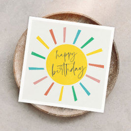 Servilleta De Papel Fiesta de Cumpleaños Infantil Bright Sun Script Ki