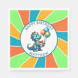 Servilleta De Papel Fiesta de cumpleaños infantil personalizada con te