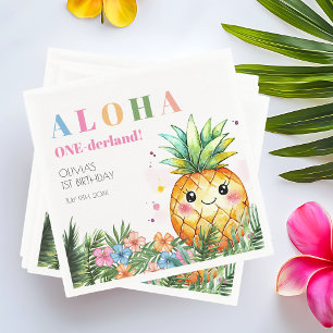 Servilleta De Papel Fiesta de cumpleaños infantil Tropical Verano Piña