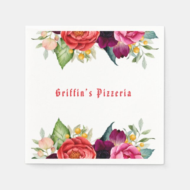 Servilleta De Papel Fiesta de cumpleaños italiana Retro Pizzeria Pizza (Anverso)