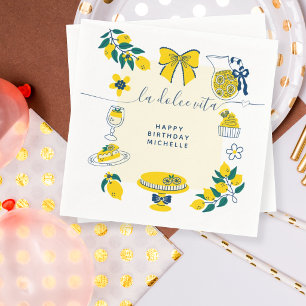Servilleta De Papel Fiesta de Cumpleaños Limón La Dolce Vita Amarillo