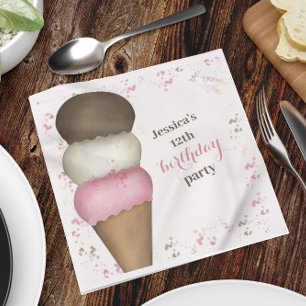 Servilleta De Papel Fiesta de cumpleaños lindo Personalizado de helado