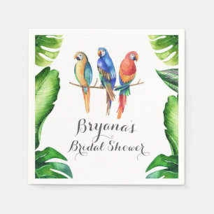 Servilleta De Papel Fiesta de Cumpleaños Loros Tropicales Pájaros y Ho